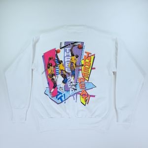Vintage Magic Johnson Three Peat Lakers Sweater L